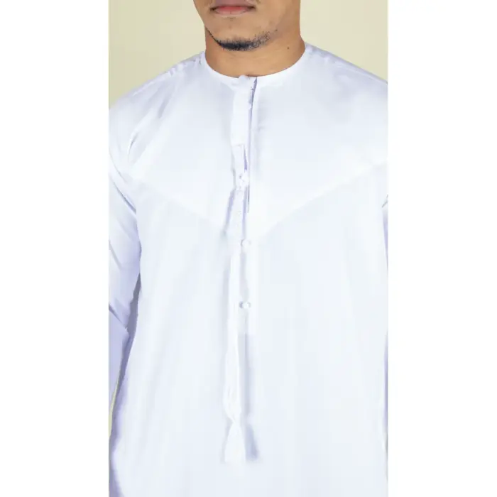 Men's Thobe Emirati Omani Jubba Islamic Clothing Muslim Kaftan Eid Robe Arab String Tassel - Image 55