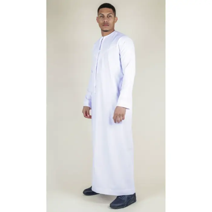 Men's Thobe Emirati Omani Jubba Islamic Clothing Muslim Kaftan Eid Robe Arab String Tassel - Image 53