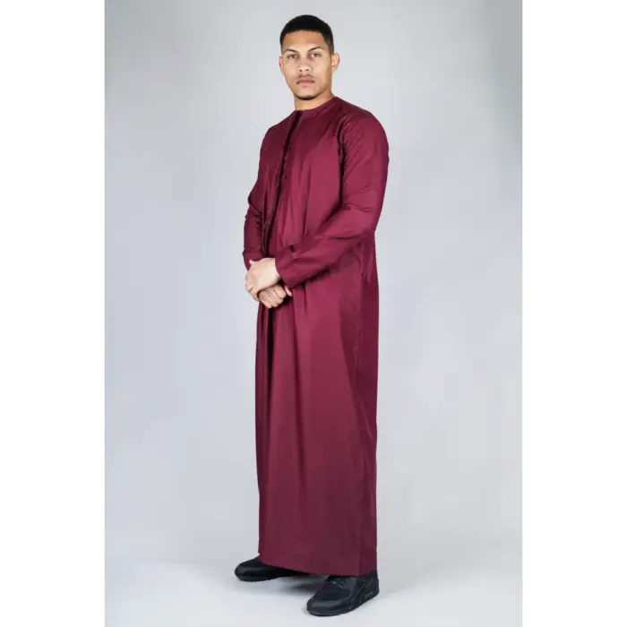 Men's Thobe Emirati Omani Jubba Islamic Clothing Muslim Kaftan Eid Robe Arab String Tassel - Image 60