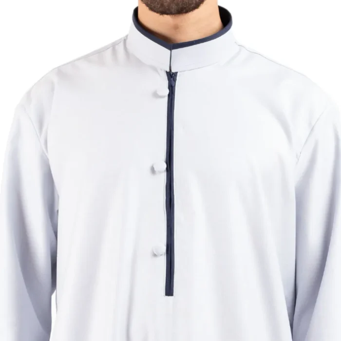 Men's Thobe Jubba Islamic Clothing Muslim Kaftan Emirati Omani Stand Collar - Image 30