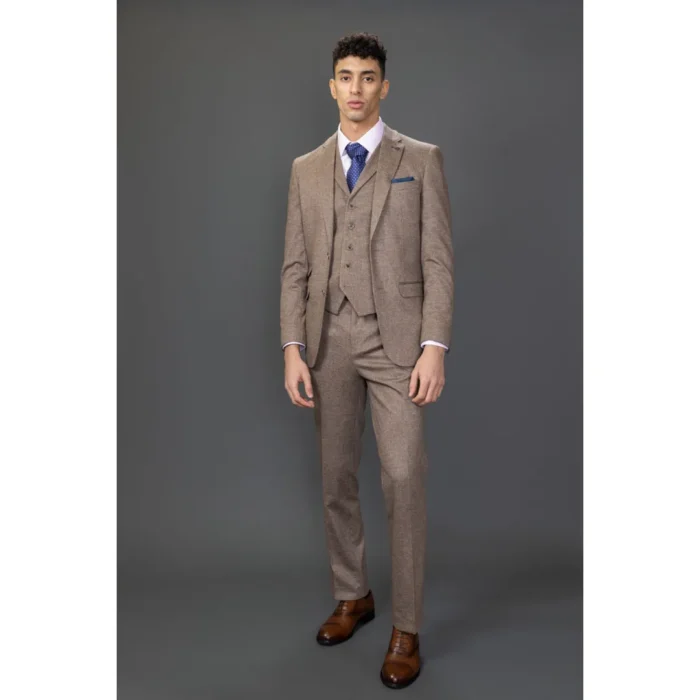 Men's Suit 3 Piece Brown Wedding Formal Dress - Image 2