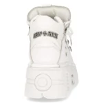 New Rock 106N-S8 Metallic White Leather Biker Punk Gothic Boots - Image 6