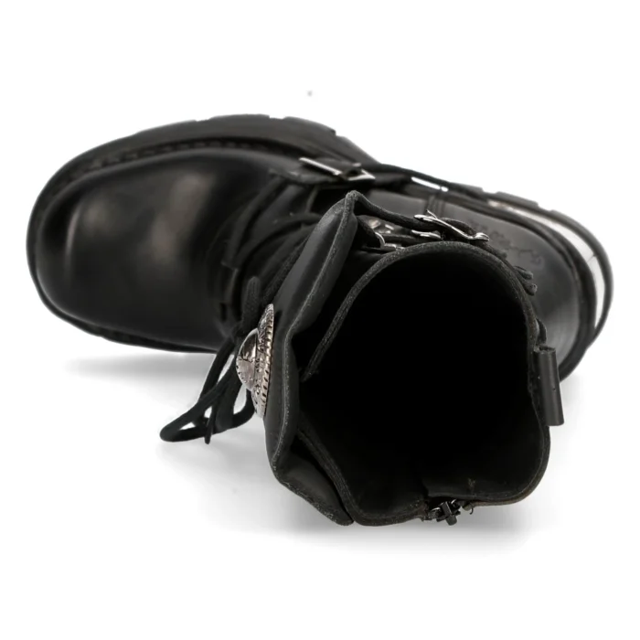 New Rock 373-S33 Ladies Black Gothic Mid Calf Boots - Image 4