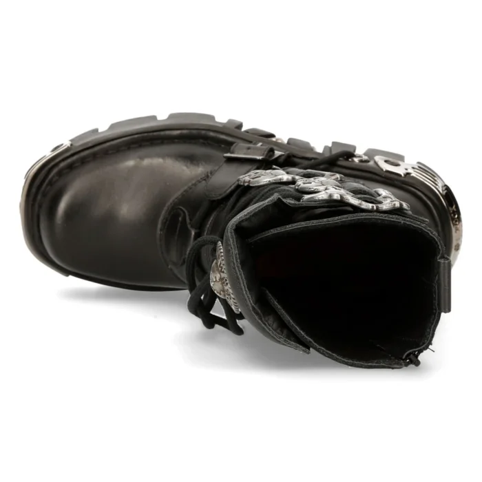 New Rock 391 S1 Reactor Boots Goth Metallic All Sizes Unisex Black Calf Length - Image 4