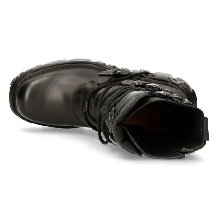 New Rock 391-S18 Black Leather Mid Calf Boots - Image 4