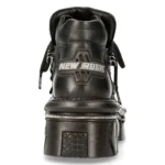 New Rock M-215-S6 Unisex Metallic Black 100% Leather Goth Techno Biker Boots - Image 6