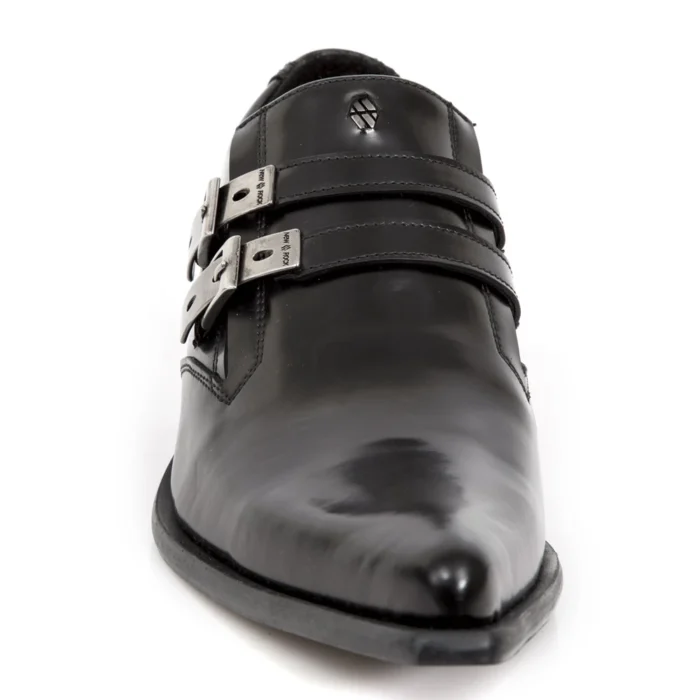 New Rock M-2246-S14 NewMAN SHOES Black Leather Buckle Steel Heel - Image 8