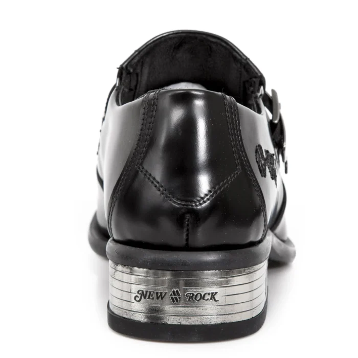 New Rock M-2246-S14 NewMAN SHOES Black Leather Buckle Steel Heel - Image 6