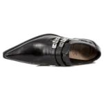 New Rock M-2246-S14 NewMAN SHOES Black Leather Buckle Steel Heel - Image 4