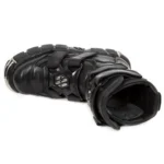 New Rock Boots M-422-S1 Unisex Metallic Black Leather Platform Gothic Boots - Image 5