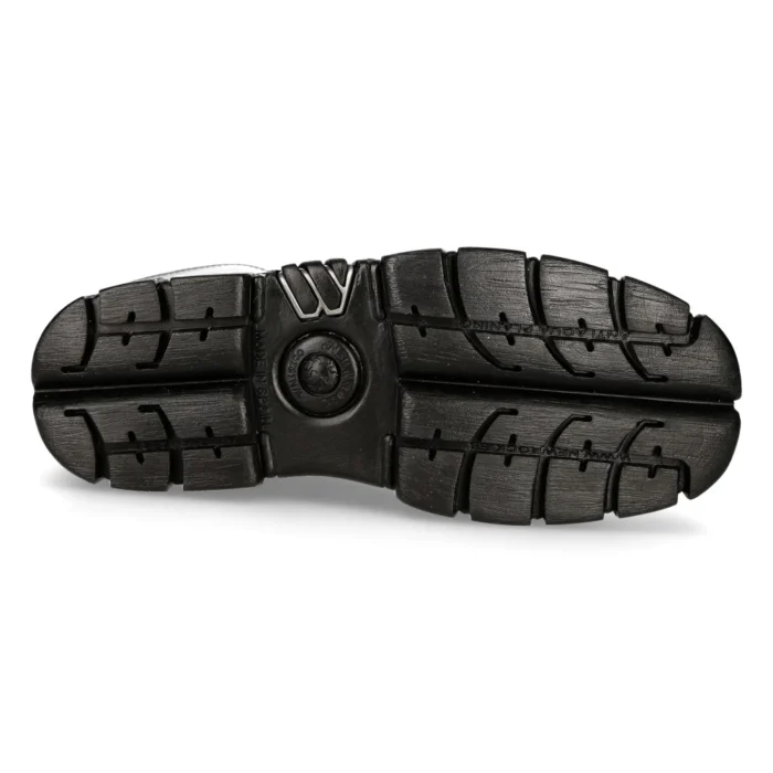 New Rock M-WALL027N-C2 Boots Black Leather Wall Rock Biker Mid-Calf Tower Boots - Image 5