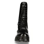 New Rock M-WALL127N-C1 Boots Black Leather Wall Rock Biker Mid-Calf Tower Boots - Image 8