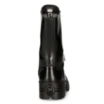 New Rock M-WALL127N-C1 Boots Black Leather Wall Rock Biker Mid-Calf Tower Boots - Image 6