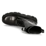 New Rock M-WALL127N-C1 Boots Black Leather Wall Rock Biker Mid-Calf Tower Boots - Image 4