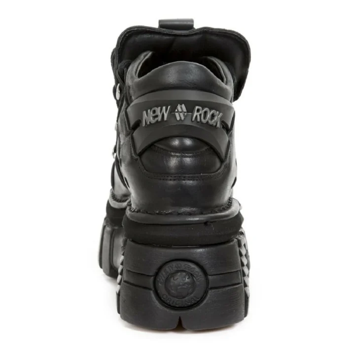 New Rock M.106-S29 TOWER SHOES Metallic Black Leather Biker Gothic Boots - Image 6