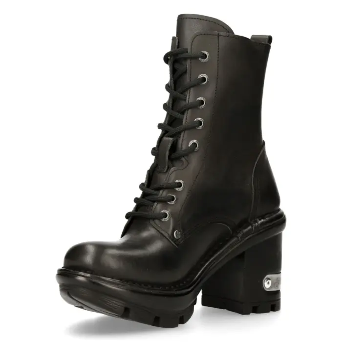 Ladies New Rock Platform Heel Boots Plain Metal Military Punk Goth NewTYRE07X-S1 - Image 7