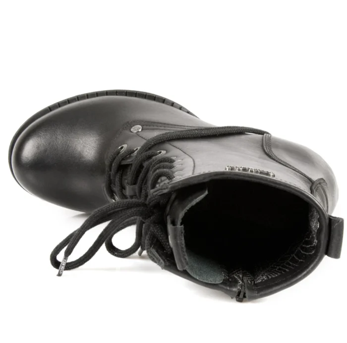 New Rock TR001-S1 Ladies Trail Black 100% Leather Gothic Punk Lace Boots - Image 3