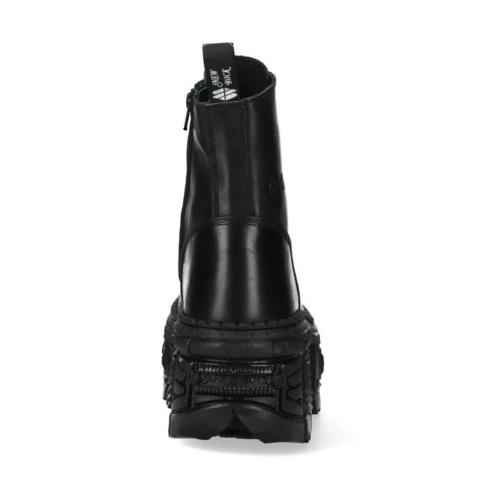 New Rock Boots Punk WALL083C-S5 Unisex Metallic Black Leather Platform Gothic EMO - Image 6