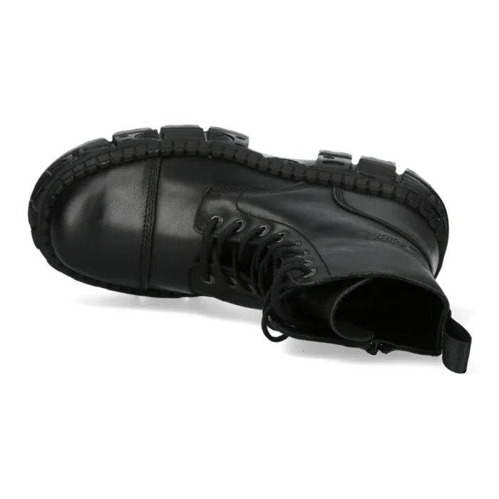 New Rock Boots Punk WALL083C-S5 Unisex Metallic Black Leather Platform Gothic EMO - Image 4