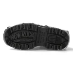 New Rock Boots WALL106-S10 Unisex Metallic Black Leather Platform Gothic Boots - Image 4