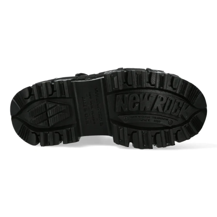 New Rock Boots Punk Rock WALL106-S12 Metallic Black Leather Platform Boots - Image 5