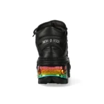 New Rock Boots WALL106-S23 Unisex Metallic Black Leather Platform Gothic Boots - Image 5