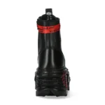 New Rock Boots WALL126CCT-C1 Unisex Metallic Black Leather Platform Gothic Boots - Image 5