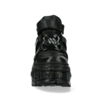 New Rock Boots Punk Rock WALL285-S2 Metallic Black Leather Gothic Boots - Image 8