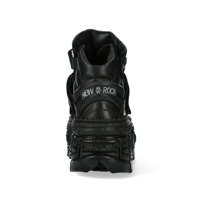 New Rock Boots Punk Rock WALL285-S2 Metallic Black Leather Gothic Boots - Image 6