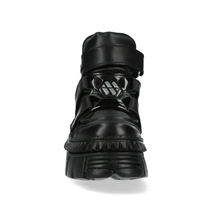 New Rock Boots Punk WALL285-S3 Unisex Metallic Black Leather Platform Gothic Shoes - Image 8