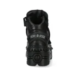 New Rock Boots Punk WALL285-S3 Unisex Metallic Black Leather Platform Gothic Shoes - Image 6
