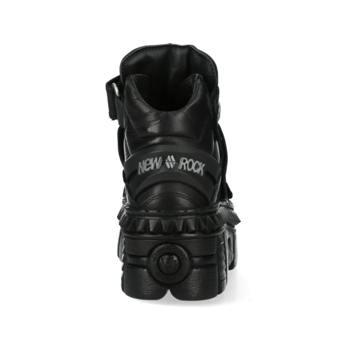 New Rock Boots Punk WALL285-S3 Unisex Metallic Black Leather Platform Gothic Shoes - Image 6