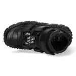 New Rock Boots Punk WALL285-S3 Unisex Metallic Black Leather Platform Gothic Shoes - Image 4