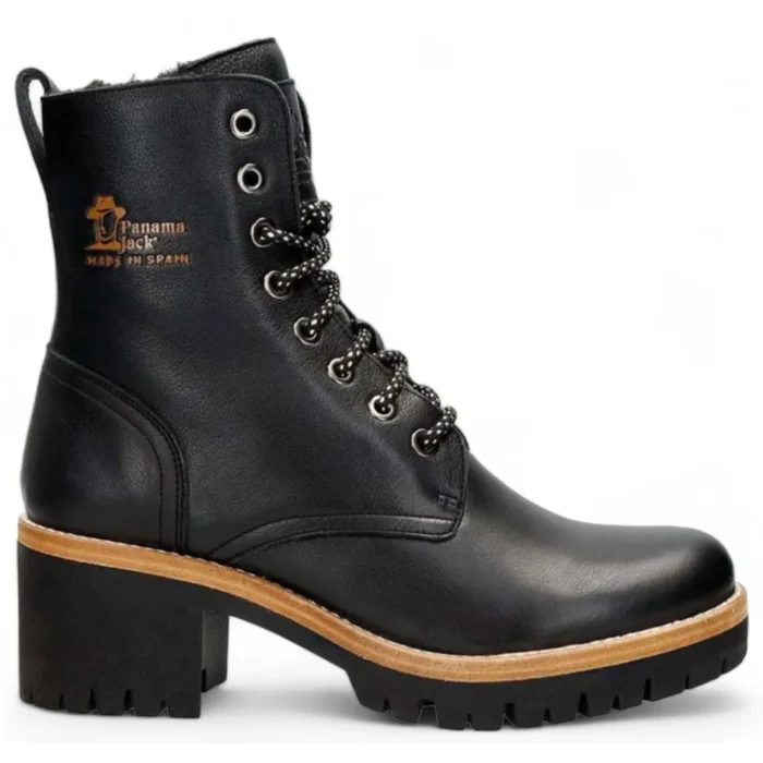 Padma B11 - Women's Black Block Heel Leather Ankle Boots - Image 1