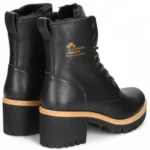 Padma B11 - Women's Black Block Heel Leather Ankle Boots - Image 5