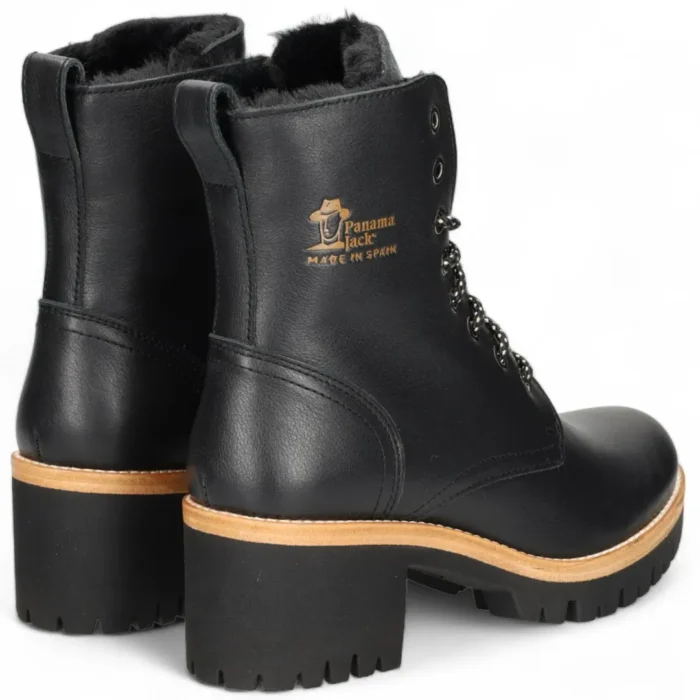 Padma B11 - Women's Black Block Heel Leather Ankle Boots - Image 5