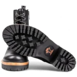 Padma B11 - Women's Black Block Heel Leather Ankle Boots - Image 7