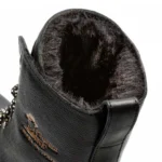 Padma B11 - Women's Black Block Heel Leather Ankle Boots - Image 8