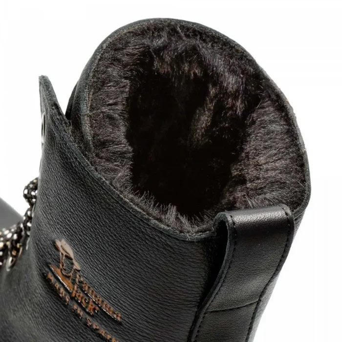 Padma B11 - Women's Black Block Heel Leather Ankle Boots - Image 8
