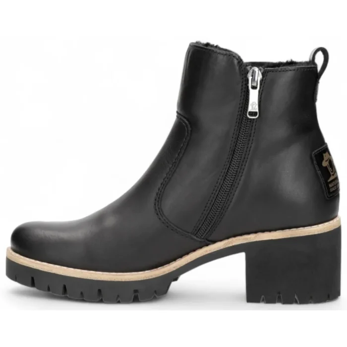 Trav B2 - Women's Black Side Zipped Leather Ankle Boots - Image 5