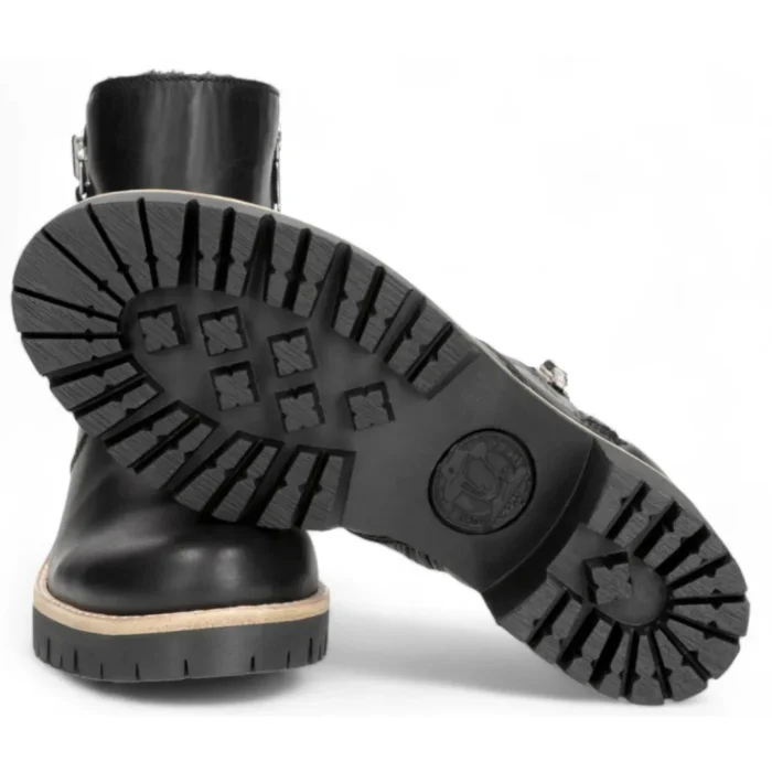 Trav B2 - Women's Black Side Zipped Leather Ankle Boots - Image 6