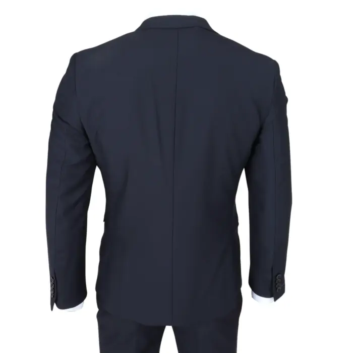 Men's Blazer Navy Blue Tailored Fit Formal Suit Jackets - Image 3