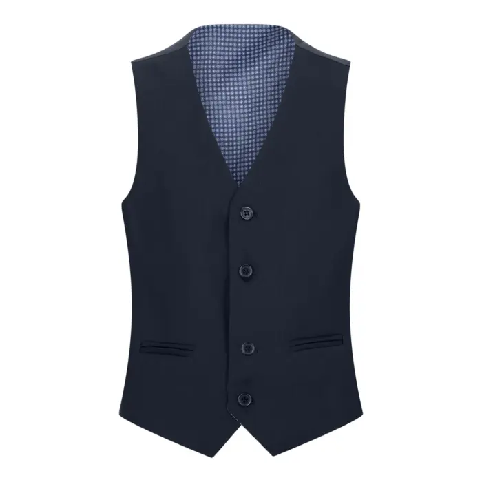 Boys Navy Blue 5 Piece Suit Blazer Waistcoat Shirt Tie Trousers Wedding Party - Image 5