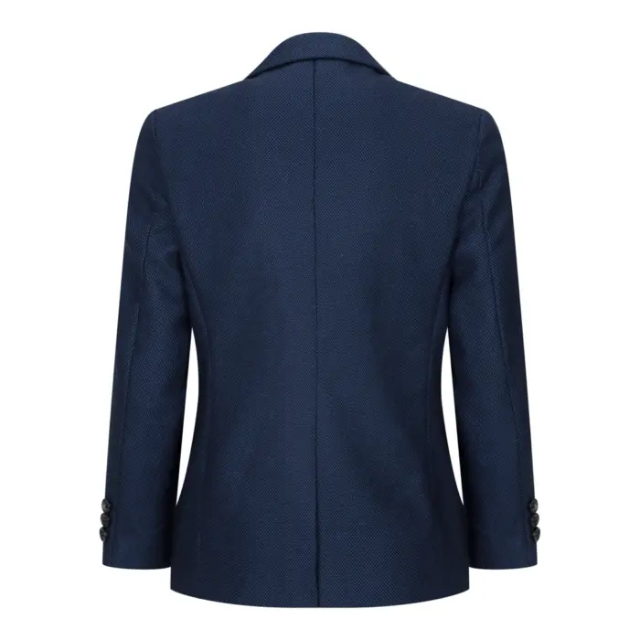 Boys Navy Blue 3 Piece Tweed Birdseye Suit Smart Formal Wedding Classic 1920s - Image 6