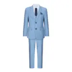 Boys 3 Piece Suit Sky Blue Light Wedding Party Christening Smart Formal - Image 2