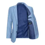 Boys 3 Piece Suit Sky Blue Light Wedding Party Christening Smart Formal - Image 5