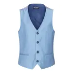 Boys 3 Piece Suit Sky Blue Light Wedding Party Christening Smart Formal - Image 9