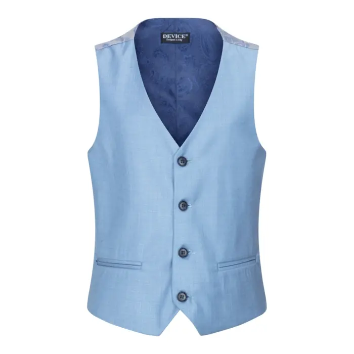 Boys 3 Piece Suit Sky Blue Light Wedding Party Christening Smart Formal - Image 9