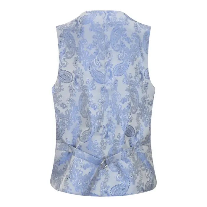 Boys 3 Piece Suit Sky Blue Light Wedding Party Christening Smart Formal - Image 8