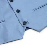 Boys 3 Piece Suit Sky Blue Light Wedding Party Christening Smart Formal - Image 3